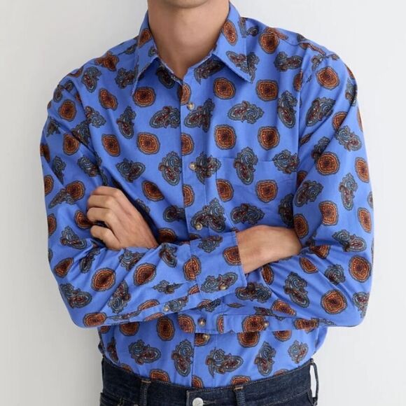 J. Crew Other - NWT J. Crew Men's Blue Multi Blake Paisley Vintage Twill Shirt - SIZE Medium